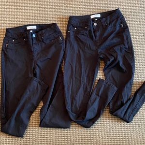 2 Pairs of Butt Lift Black Skinny Jeans Size 9